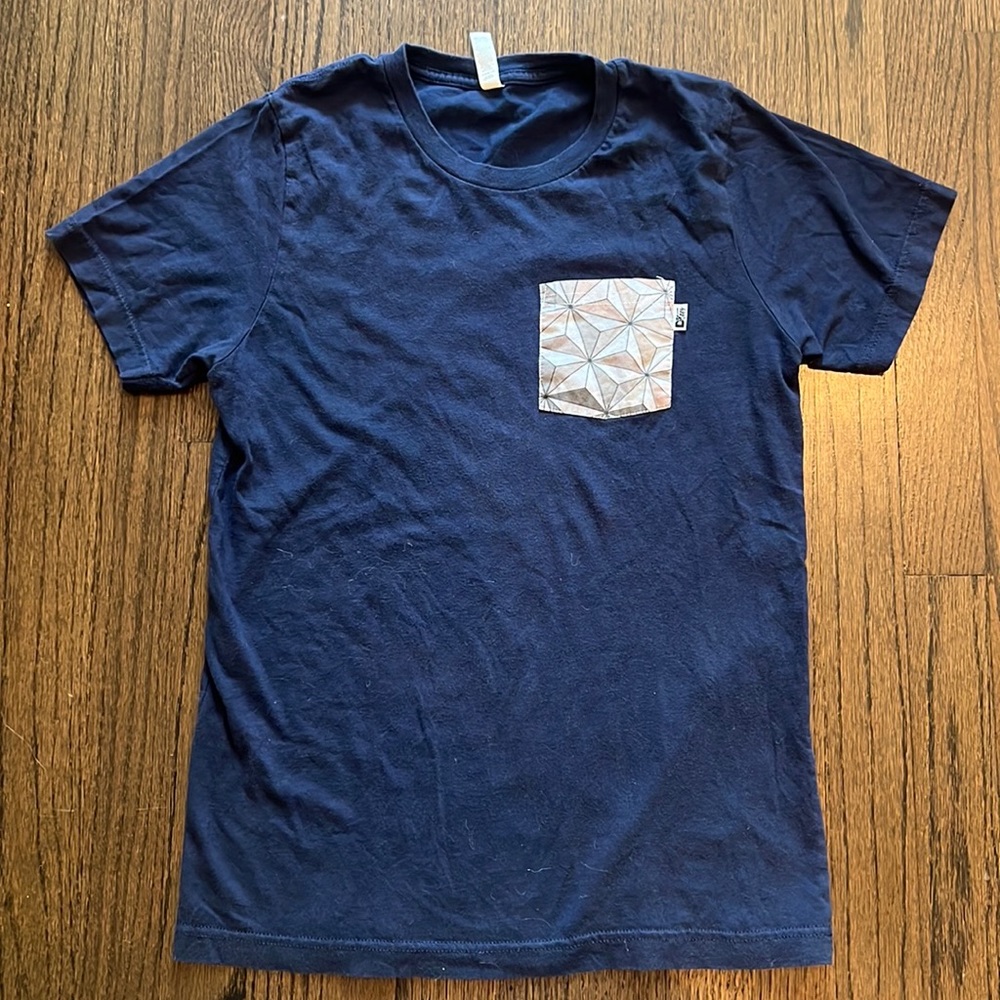 Navy Epcot Pocket T-Shirt - Spaceship Earth D3 Tees